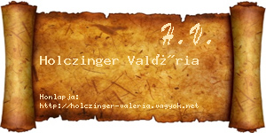 Holczinger Valéria névjegykártya